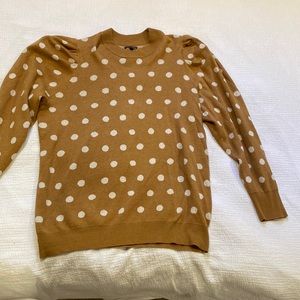 Who what wear polka dot mock neck sweater with ballon sleeves